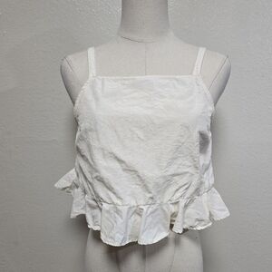 Rachel Comey Silk Linen Peplum Crop Top Size 4